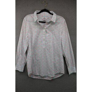 Vineyard Vines Long Sleeve Button Half Way Top-Size 8